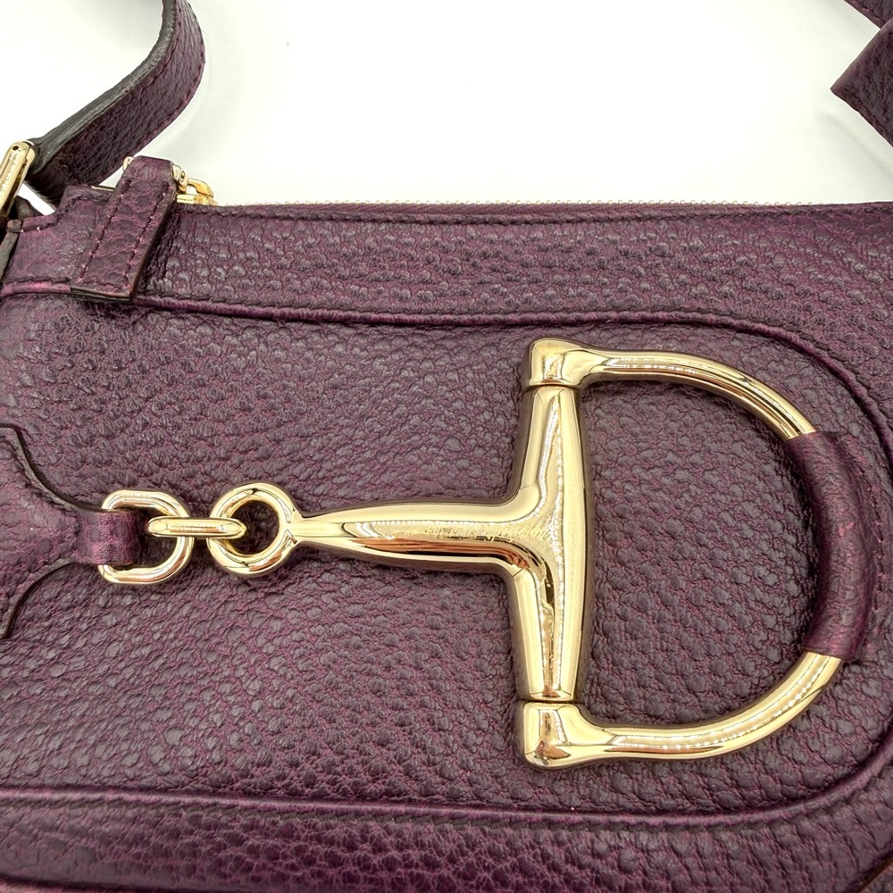 Gucci Purple Hasler Horsebit Shoulder Bag - Picture 7 of 11